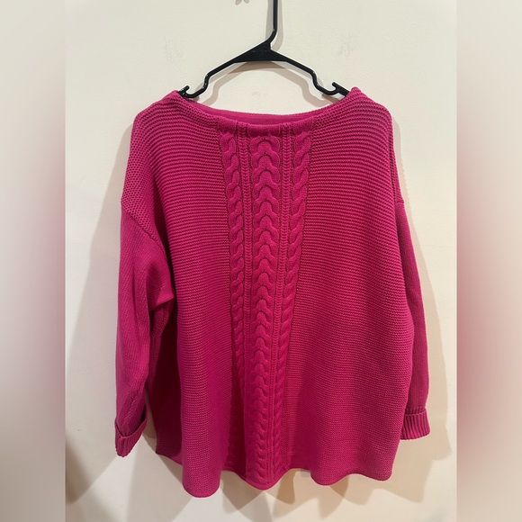 Chaps Pink Cable Knit Sweater - Picture 3 of 6